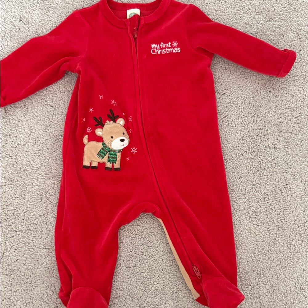 1st Christmas Reindeer infants One Piece